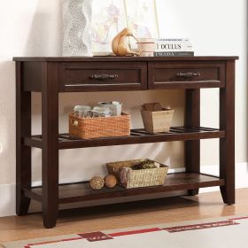 Console Sofa Table with 2 Storage Drawers and 2 Tiers Shelves