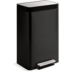 13 Gallon Stainless Steel Step Trash Can Bin Kitchen Trash Can With Soft-Close Foot Pedal Bucket Garbage Home Supplies Separate