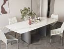 70.9 in Dining Table with Sintered Stone Table Top, Marble Dining Table Modern Kitchen Table for Living Room, Dining Room,Home and Office, White Table