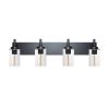 4 Lights Bathroom Vanity Light Fixture Black Sconces Wall Lighting Modern Industrial Indoor Wall Mounted Lamp