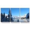 3 Panels Framed Winter Landscape Canvas Wall Art Decor,3 Pieces Mordern Canvas Decoration Painting for Office,Dining room,Living room