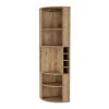 Avery Macadamia 5 Large Sheves Corner Bar Cabinet
