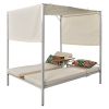 U_STYLE Outdoor Patio Sunbed Daybed with Cushions, Adjustable Seats