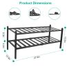 Bamboo Shoe Rack 2 Tier Stackable Shoe Shelf Free Standing Small Shoe Storage Organizer for Entryway Closet Bedroom Bathroom Living Room