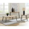 Natural and Matte Black Sofa Table with Hairpin Leg