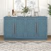 Sideboard with 4 Doors Large Storage Space Buffet Cabinet with Adjustable Shelves and Silver Handles for Kitchen, Dining Room