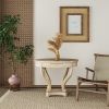 Curved Legs Farmhouse Style Small Size Round Dining Table End Table Side Table Coffee Table for Dinette, Kitchen, Dining Room or Living Room, Natural