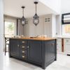 Iron Black Chandeliers Globe Crystal Pendant Light Retro Farmhouse Lighting Fixtures One-Light