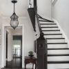 Iron Black Chandeliers Globe Crystal Pendant Light Retro Farmhouse Lighting Fixtures One-Light