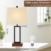 Table Lamp for Bedroom Set of 2 with 2 USB Ports and AC Power Outlet