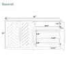 Sideboard with 4 Doors Large Storage Space Buffet Cabinet with Adjustable Shelves and Silver Handles for Kitchen, Dining Room