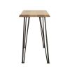 Natural and Matte Black Sofa Table with Hairpin Leg