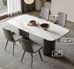 70.9 in Dining Table with Sintered Stone Table Top, Marble Dining Table Modern Kitchen Table for Living Room, Dining Room,Home and Office, White Table