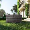 YEFUZHIJIA Outdoor Patio Ottomans, 2 Pieces PE Rattan Wicker Ottoman Seat, Patio Furniture
