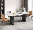 70.9 in Dining Table with Sintered Stone Table Top, Marble Dining Table Modern Kitchen Table for Living Room, Dining Room,Home and Office, White Table