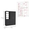 Peyton 2 Piece Bedroom Set, Armoire + Nightstand, Black