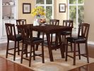 Dining Table Rectangle Dining Table w Shelve 1pc Counter Height Table Only Rubber wood Dark Walnut Finish Dining Room Furniture