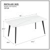62.9" Dining Table with Sintered Stone Table Top and Metal Legs, Modern Kitchen Table for Living Room, Dining Room,Home and Office, White Table