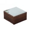 Nestl 7 Piece Patio Furniture Wicker Conversation Set, Brown/ Beige
