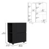 DEPOT E-SHOP Tully Bar Cart Two Pull-Down Door Cabinets and Two Open Shelves,Black