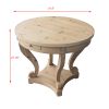 Curved Legs Farmhouse Style Small Size Round Dining Table End Table Side Table Coffee Table for Dinette, Kitchen, Dining Room or Living Room, Natural