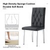 Table and chair set, modern minimalist white marble textured rectangular dining table. Suitable for restaurants and living rooms. Soft cushion seats.