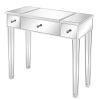 FCH 80*38*76cm MDF With Mirror Surface; The Desktop Can Be Flipped And One Pumped Computer Desk Silver