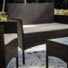 4 Piece Patio Furniture Wicker Conversation Set-• 1x Love Seat • 2x Arm Chairs • 1x Glass Coffee Table