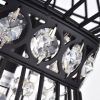 Iron Black Chandeliers Globe Crystal Pendant Light Retro Farmhouse Lighting Fixtures One-Light