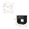 Peyton 2 Piece Bedroom Set, Armoire + Nightstand, Black