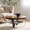 WOODEN & IRON COFFEE TABLE