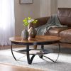 WOODEN & IRON COFFEE TABLE