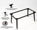 Dining Table with Sintered Stone Table Top and Metal Legs, Modern Kitchen Table for Living Room, Dining Room,Home and Office, White Table