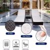3 Pieces Outdoor PE Wicker Chaise Lounge Set,Rattan Reclining Chair Adjustable Backrest with Glass Table and Washable Cushions,Fully Assembled