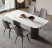 70.9 in Dining Table with Sintered Stone Table Top, Marble Dining Table Modern Kitchen Table for Living Room, Dining Room,Home and Office, White Table