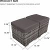 YEFUZHIJIA Outdoor Patio Ottomans, 2 Pieces PE Rattan Wicker Ottoman Seat, Patio Furniture