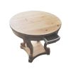 Curved Legs Farmhouse Style Small Size Round Dining Table End Table Side Table Coffee Table for Dinette, Kitchen, Dining Room or Living Room, Natural
