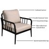 3PC Outdoor Aluminum Patio Furniture Chaise Lounge Set, 2 Chaise & 1 End Table with Modern Tapered Feet