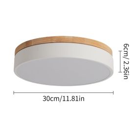 Modern Wooden Led Ceiling Lamp Aisle Light Bedroom Corridor Decor Balcony Minimalist Chandelier Pendant Light Bathroom Fixture (Body Color: Round C, Emitting Color: changeable)